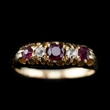 Load image into Gallery viewer, Antique 18K Gold Ruby &amp; Diamond Ring c.1900
