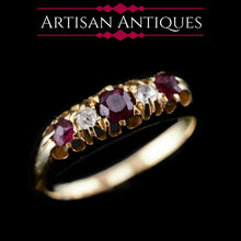 Load image into Gallery viewer, Antique 18K Gold Ruby &amp; Diamond Ring c.1900
