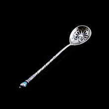 Load image into Gallery viewer, Antique Imperial Russian Solid Silver Plique a Jour Champleve Enamel Spoon - c.1890
