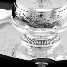 Load image into Gallery viewer, Antique Victorian Solid Silver Inkstand/Inkwell Aesthetic Movement Design - Martin Hall &amp; Co. 1877
