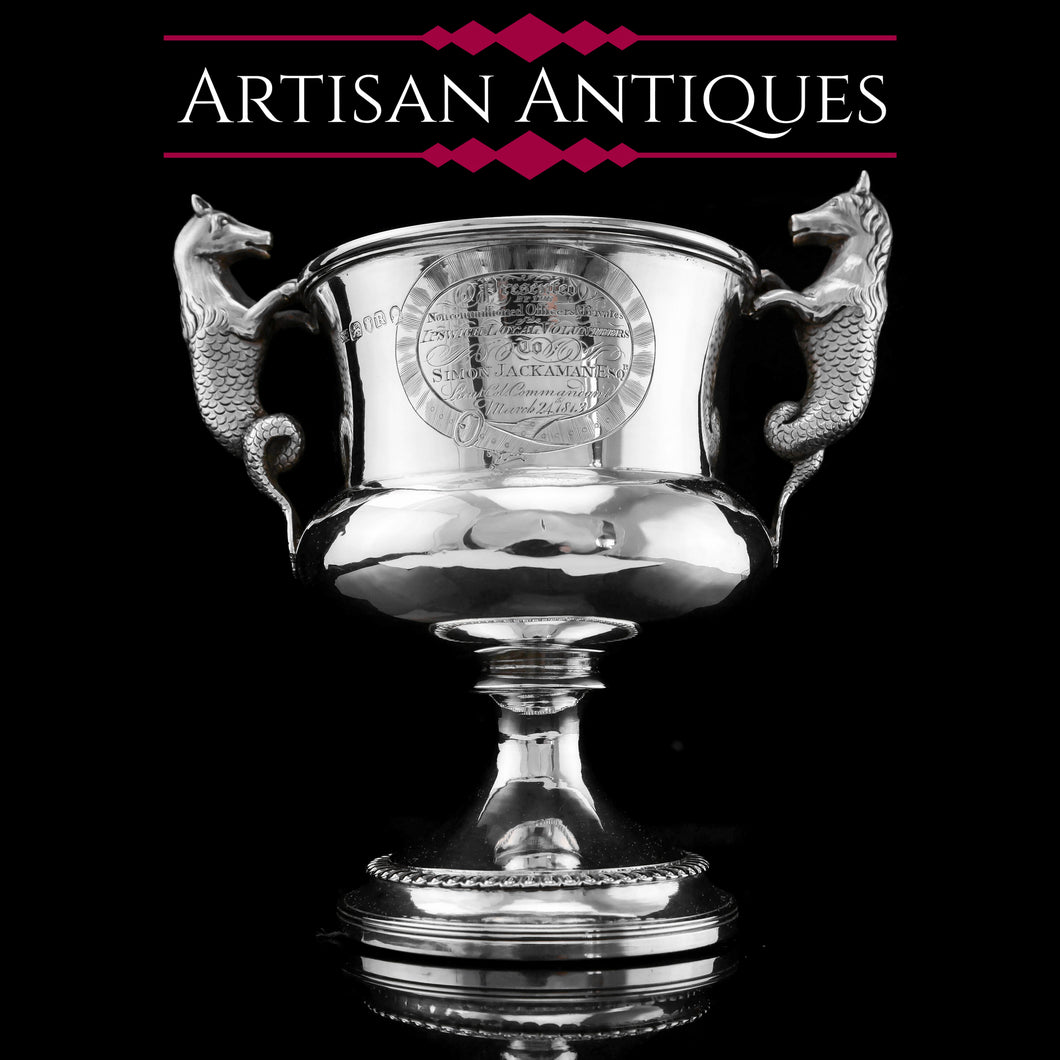 A Georgian Solid Silver Cup/Goblet/Trophy with Napoleonic Military Interest - 	Solomon Hougham 1812