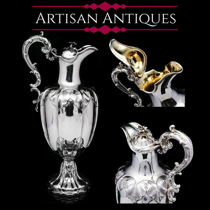 A Victorian Solid Silver Wine Ewer/Claret Jug - Edward, John & William Barnard 1843 - Artisan Antiques