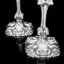 Load image into Gallery viewer, A Marvellous Pair of Sterling Silver Georgian Candlesticks - Henry Wilkinson &amp; Co 1837 - Artisan Antiques
