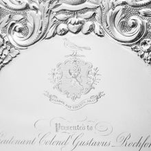 Load image into Gallery viewer, A Magnificent Georgian Sterling Silver Tray/Salver with Military Lieutenant Interest - James Fray 1833 - Artisan Antiques
