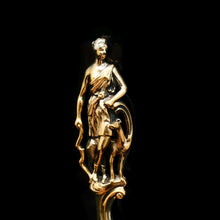 Load image into Gallery viewer, Victorian Silver Gilt Sugar Sifter Spoon &#39;Diana the Huntress&#39; Figure - Francis Higgins 1854 - Artisan Antiques
