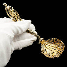 Load image into Gallery viewer, Victorian Silver Gilt Sugar Sifter Spoon &#39;Diana the Huntress&#39; Figure - Francis Higgins 1854 - Artisan Antiques
