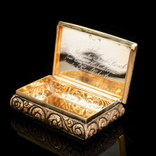 Load image into Gallery viewer, Antique English Georgian Silver Gilt Table Snuff Box - Thomas Shaw 1828 - Artisan Antiques
