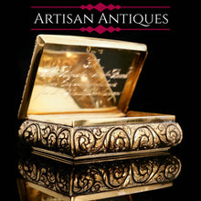 Load image into Gallery viewer, Antique English Georgian Silver Gilt Table Snuff Box - Thomas Shaw 1828 - Artisan Antiques
