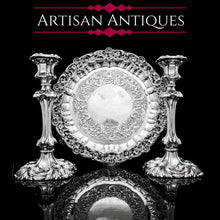 Load image into Gallery viewer, A Magnificent Georgian Sterling Silver Tray/Salver with Military Lieutenant Interest - James Fray 1833 - Artisan Antiques
