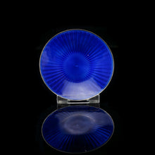 Load image into Gallery viewer, Antique Solid Silver Blue Guilloche Enamel Pin Dish - Henry James Hulbert 1914
