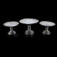 Load image into Gallery viewer, Magnificent Large Antique Victorian Set of Three Comport/Tazza Suites with Fine Chased Engravings - Martin Hall &amp; Co 1890 - Artisan Antiques
