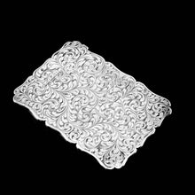 Load image into Gallery viewer, Antique Solid Silver Card Case Beautifully Hand Engraved Acanthus Motif - Edward Smith 1862
