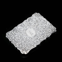 Load image into Gallery viewer, Antique Solid Silver Card Case Beautifully Hand Engraved Acanthus Motif - Edward Smith 1862
