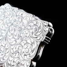 Load image into Gallery viewer, Antique Solid Silver Card Case Beautifully Hand Engraved Acanthus Motif - Edward Smith 1862
