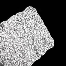 Load image into Gallery viewer, Antique Solid Silver Card Case Beautifully Hand Engraved Acanthus Motif - Edward Smith 1862
