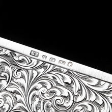 Load image into Gallery viewer, Antique Solid Silver Card Case Beautifully Hand Engraved Acanthus Motif - Edward Smith 1862

