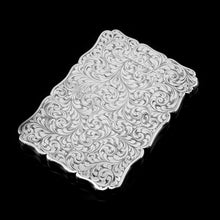 Load image into Gallery viewer, Antique Solid Silver Card Case Beautifully Hand Engraved Acanthus Motif - Edward Smith 1862

