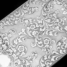 Load image into Gallery viewer, Antique Solid Silver Victorian Card Case with Stunning Engravings - Taylor &amp; Perry 1840
