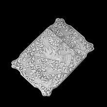 Load image into Gallery viewer, Antique Solid Silver Victorian Card Case with Stunning Engravings - Taylor &amp; Perry 1840
