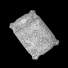 Load image into Gallery viewer, Antique Solid Silver Victorian Card Case with Stunning Engravings - Taylor &amp; Perry 1840
