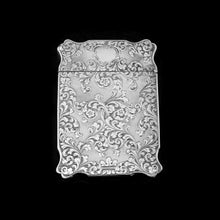 Load image into Gallery viewer, Antique Solid Silver Victorian Card Case with Stunning Engravings - Taylor &amp; Perry 1840
