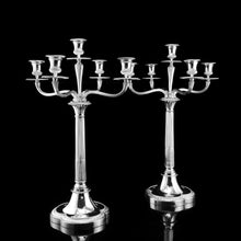 Load image into Gallery viewer, A Magnificent Pair of English Solid Sterling Silver 5-Light Candelabra, (58cm, 5kg+) Neoclassical Design - Hunt &amp; Roskell (Late Storr Mortimer &amp; Hunt)
