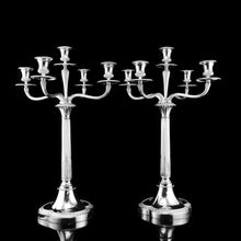 Load image into Gallery viewer, A Magnificent Pair of English Solid Sterling Silver 5-Light Candelabra, (58cm, 5kg+) Neoclassical Design - Hunt &amp; Roskell (Late Storr Mortimer &amp; Hunt)
