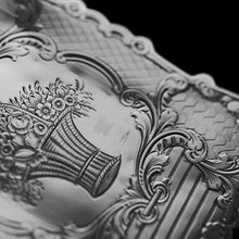 Load image into Gallery viewer, Antique Victorian Solid Silver Card Case with Floral Engravings - Taylor &amp; Perry 1898 - Artisan Antiques
