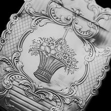 Load image into Gallery viewer, Antique Victorian Solid Silver Card Case with Floral Engravings - Taylor &amp; Perry 1898 - Artisan Antiques
