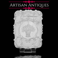 Load image into Gallery viewer, Antique Victorian Solid Silver Card Case with Floral Engravings - Taylor &amp; Perry 1898 - Artisan Antiques
