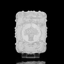 Load image into Gallery viewer, Antique Victorian Solid Silver Card Case with Floral Engravings - Taylor &amp; Perry 1898 - Artisan Antiques
