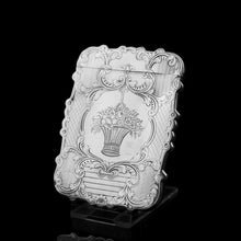 Load image into Gallery viewer, Antique Victorian Solid Silver Card Case with Floral Engravings - Taylor &amp; Perry 1898 - Artisan Antiques
