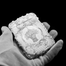Load image into Gallery viewer, Antique Victorian Solid Silver Card Case with Floral Engravings - Taylor &amp; Perry 1898 - Artisan Antiques
