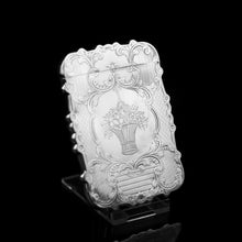 Load image into Gallery viewer, Antique Victorian Solid Silver Card Case with Floral Engravings - Taylor &amp; Perry 1898 - Artisan Antiques
