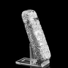 Load image into Gallery viewer, Antique Solid Silver Victorian Cigar Cheroot Case &quot;Castle Top&quot; Windsor Castle Design - Nathaniel Mills 1844
