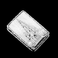 Load image into Gallery viewer, Antique Solid Silver Victorian Vinaigrette &quot;Castle Top&quot; Design of Scott Monument - Nathaniel Mills 1844
