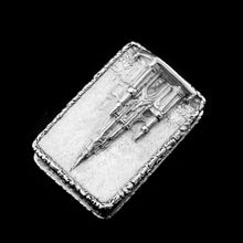 Load image into Gallery viewer, Antique Solid Silver Victorian Vinaigrette &quot;Castle Top&quot; Design of Scott Monument - Nathaniel Mills 1844
