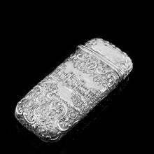 Load image into Gallery viewer, Antique Solid Silver Victorian Cigar Cheroot Case &quot;Castle Top&quot; Windsor Castle Design - Nathaniel Mills 1844
