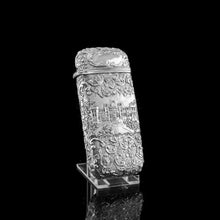 Load image into Gallery viewer, Antique Solid Silver Victorian Cigar Cheroot Case &quot;Castle Top&quot; Windsor Castle Design - Nathaniel Mills 1844
