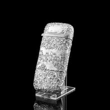 Load image into Gallery viewer, Antique Solid Silver Victorian Cigar Cheroot Case &quot;Castle Top&quot; Windsor Castle Design - Nathaniel Mills 1844

