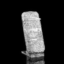 Load image into Gallery viewer, Antique Solid Silver Victorian Cigar Cheroot Case &quot;Castle Top&quot; Windsor Castle Design - Nathaniel Mills 1844
