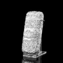 Load image into Gallery viewer, Antique Solid Silver Victorian Cigar Cheroot Case &quot;Castle Top&quot; Windsor Castle Design - Nathaniel Mills 1844
