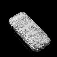 Load image into Gallery viewer, Antique Solid Silver Victorian Cigar Cheroot Case &quot;Castle Top&quot; Windsor Castle Design - Nathaniel Mills 1844
