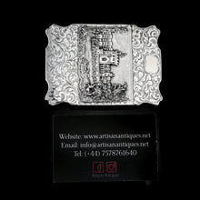 Load image into Gallery viewer, Antique Solid Silver &#39;Castle Top&#39; Double Sided Card Case Depicting Windsor Castle and Kenilworth Castle - Taylor &amp; Perry 1841

