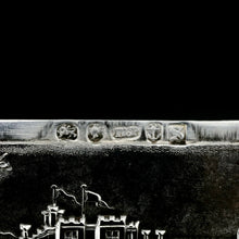 Load image into Gallery viewer, Antique Solid Silver &#39;Castle Top&#39; Double Sided Card Case Depicting Windsor Castle and Kenilworth Castle - Taylor &amp; Perry 1841
