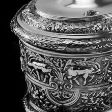 Load image into Gallery viewer, Rare Antique Solid Silver Cellini Tea Caddy Box - Mappin &amp; Webb 1902
