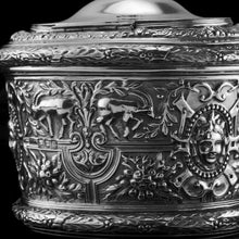 Load image into Gallery viewer, Rare Antique Solid Silver Cellini Tea Caddy Box - Mappin &amp; Webb 1902
