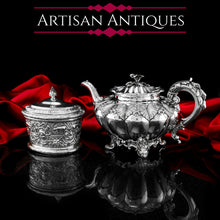 Load image into Gallery viewer, A Magnificent Georgian Solid Silver Tea Set / Service 3 Piece Set - Barnard 1835
