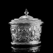 Load image into Gallery viewer, Rare Antique Solid Silver Cellini Tea Caddy Box - Mappin &amp; Webb 1902
