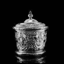 Load image into Gallery viewer, Rare Antique Solid Silver Cellini Tea Caddy Box - Mappin &amp; Webb 1902
